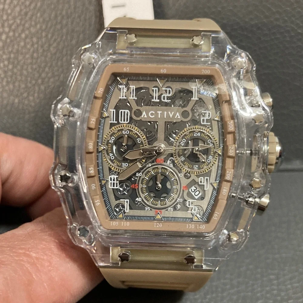 Activa Fury X  Men's Watch w/ Skeleton Dial - 44.3mm, Tan (ACW2305-013)